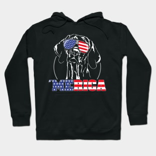 Hungarian Vizsla American Flag Merica patriotic dog Hoodie